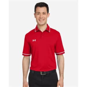 Under Armour Men's Tipped Teams Performance Polo - White/ Mod Grey, S