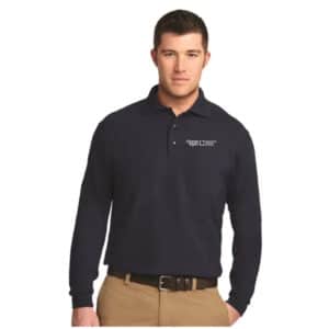 Port Authority Silk Touch Long Sleeve Polo. - Black, XS